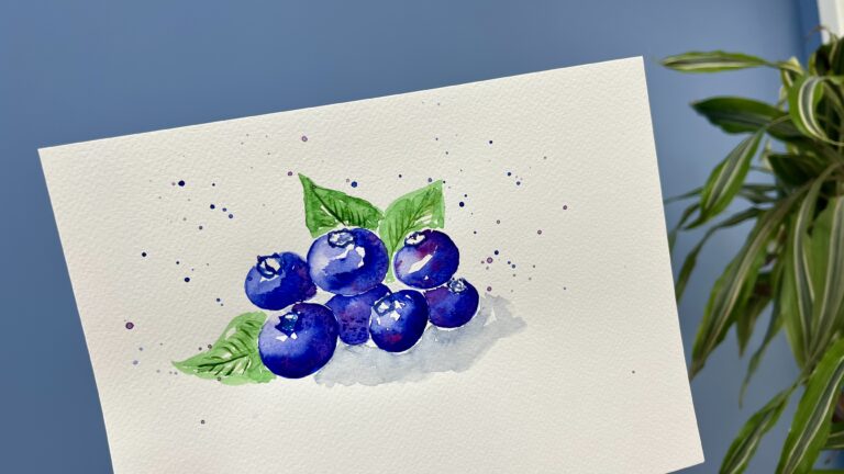 Leren werken met aquarel en maak deze bosbessen